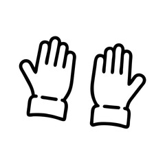 Obraz premium Pair of gloves in outline style for winter protection concept 