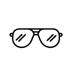 Fototapeta premium Black sunglasses icon in minimalist style on white background 