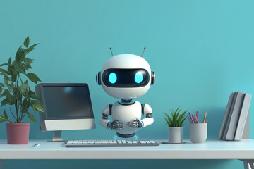 Friendly AI Assistant Robot with Computer
