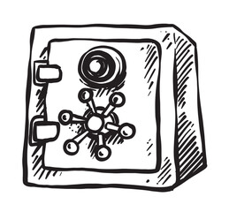 brankas business icon vector hand draw