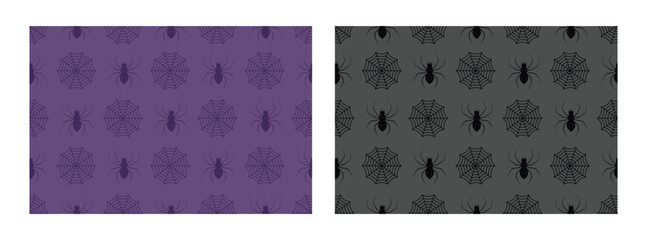 Seamless patterns of Halloween festival consist of spider webs and spiders