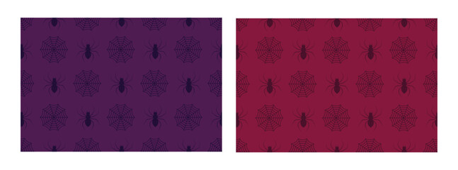 Seamless patterns of Halloween festival consist of spider webs and spiders