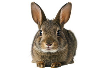 A Young Brown Rabbit isolated on transparent baackground