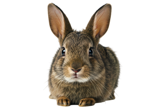 A Young Brown Rabbit isolated on transparent baackground
