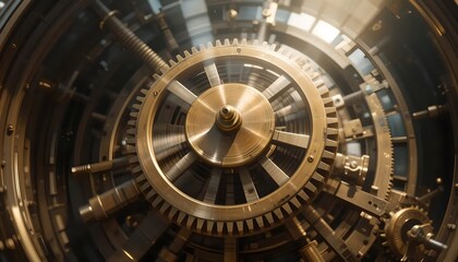 Obraz premium Golden Gears: Steampunk Clockwork