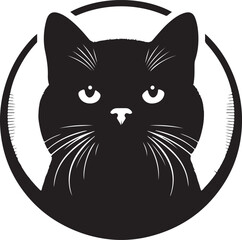 Obraz premium a silhouette cat face vector