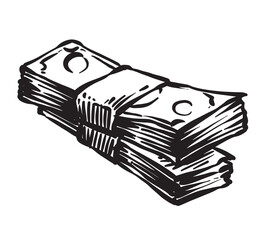money business icon vector hand draw