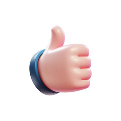 Thumbs up hand gesture 3D - feedback, like, good, ok emoji