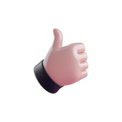 Right thumbs up 3D hand gesture - like, good, ok emoji