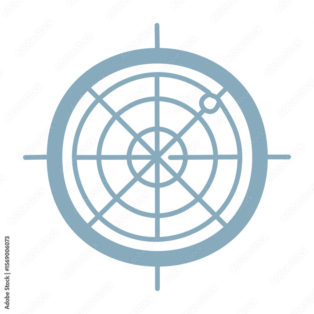 Poster radar icon design - scanning waves