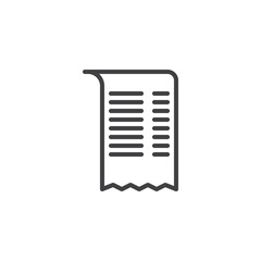 Receipt bill line icon