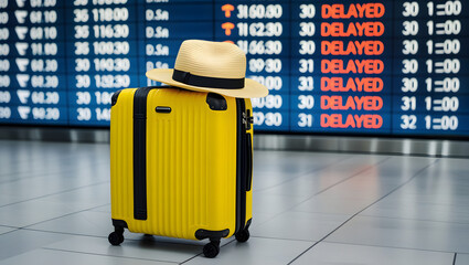 Flight information board at the airport showing departures