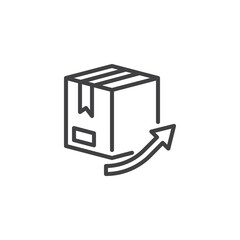 Shipping box line icon