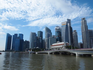 Naklejka premium Singapore city skyline skyscrapers