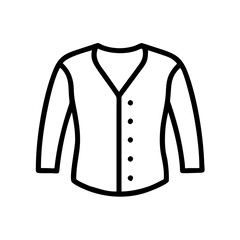 Cardigan icon in minimalist line design representing fashion concept  