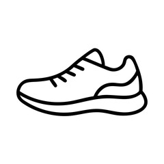 Running shoes icon in minimalist style with black outline design  