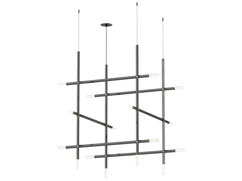 JAX 16-003 , Brass -Black-Silver / Clear crystal , Elegant Lighting Fixture Against white bachground 