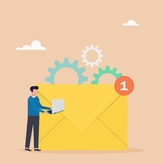 Postal service, Email marketing. Vector illustration	