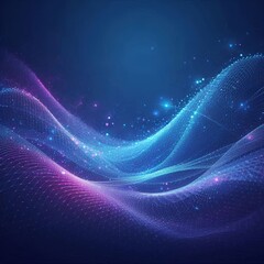 Captivating abstract blue digital artwork featuring interconnected nodes, vibrant colors, and dynamic waves, symbolizing data networks and futuristic technology concepts. AI generated.
