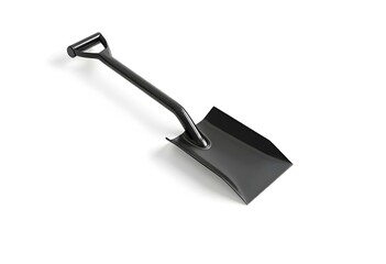 Metal Black Shovel Isolated on White Background – Heavy-Duty Digging and Gardening Tool

