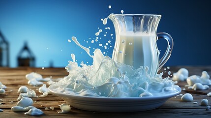 A graphic illustration for world milk day with milk splash and globe