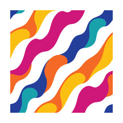 Wavy Lines Seamless Pattern with Bold Colors