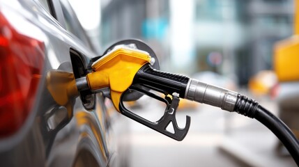 Gas Mileage: Filling Gas Tank at Station During Financial Crisis