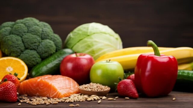 Healthy food video with fresh and aesthetic visuals, showcasing natural ingredients, clean plating, and nutritious compositions. Perfect for lifestyle content, diet campaigns, nutrition education, cle