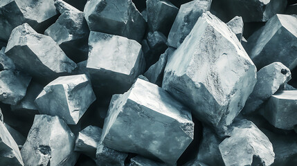 Pile of large rough-cut blue-toned stones with visible textures and edges