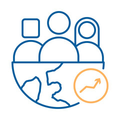 Simple Line icon of Social Impact – People Representing AI’s Positive Contribution to Society on Transparent Background.  .