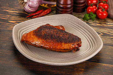 Roasted duck breast in cherry