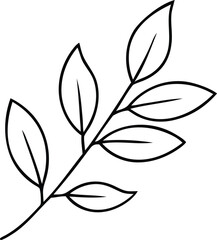 Unique Quality Leaf vector illustration, Leaf silhouette vector art, Leaf isolated line art vector icon design, nature and botanical elements, decorative eco friendly brand for leaf, Leaf icon or logo