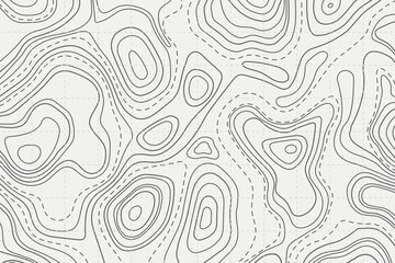 Topographic line contour map background, geographic grid map, Black and white