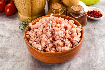 Homemade Raw pork minced meat