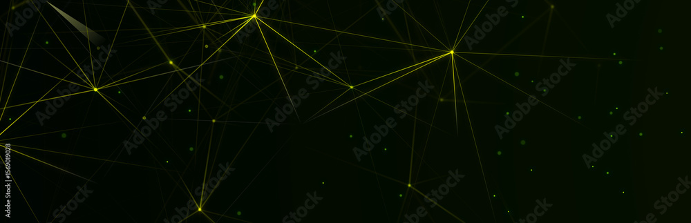 Leinwandbilder Technology background. Honeycomb concept. Big data. Hexagonal space with connected dots and lines. 3d