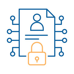 Simple Line icon of Privacy – Shield and Lock Representing Protection of  Personal Data in AI Systems on Transparent Background.  .