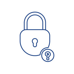Forget password set filled and line icon, padlock vector illustration