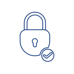 success password set filled and line icon, padlock vector illustration