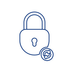 reset password set filled and line icon, padlock vector illustration