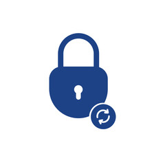 reset password set filled and line icon, padlock vector illustration