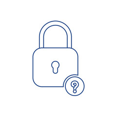 Forget password set filled and line icon, padlock vector illustration
