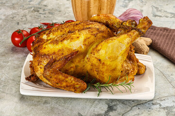 Homemade Grilled whole chicken with spices