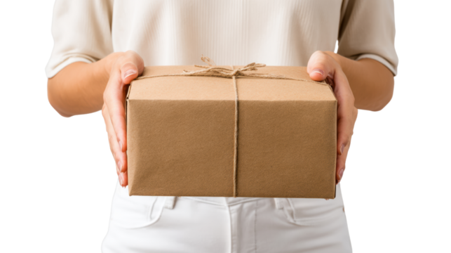 Person holding a wrapped gift box, conveying the spirit of giving and celebration.