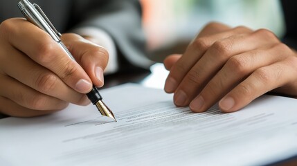 Close-Up Shot of Two Business People Signing Important Documents