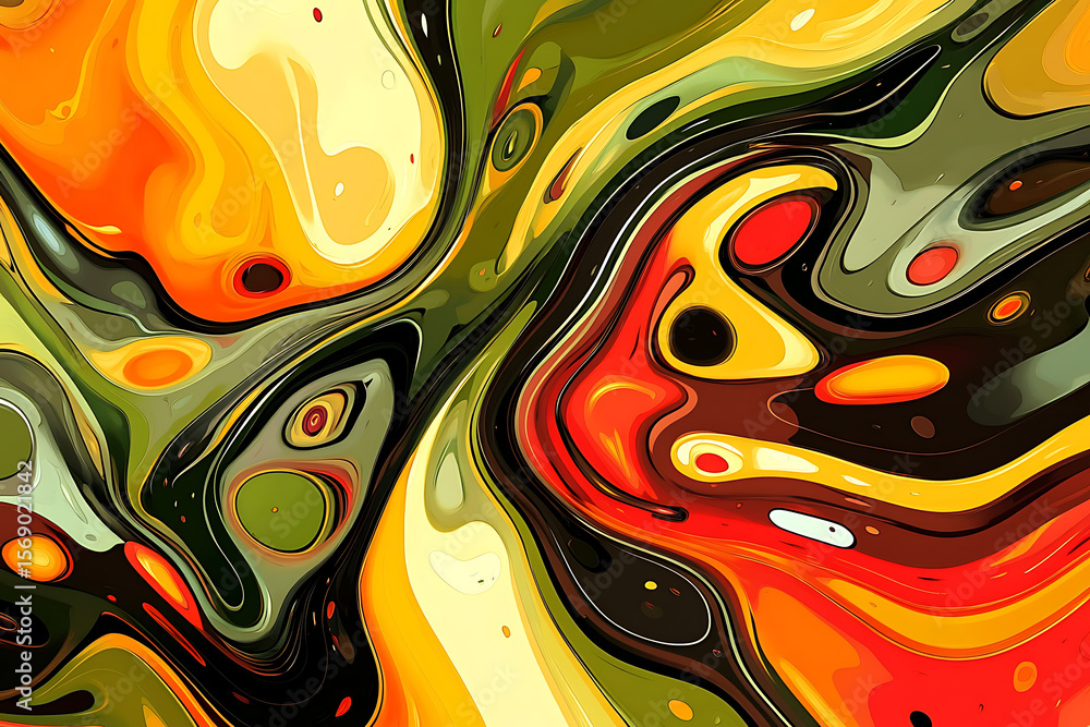 Poster vibrant abstract swirl of colors creating a dynamic visual experience in art