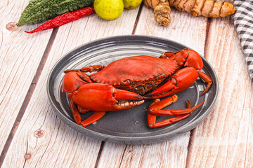 Hot fresh Boiled red crab