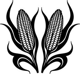 The black and white image of corn is from the corn