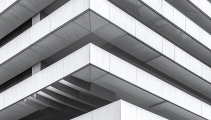 Obraz premium Abstract Architectural Lines: Monochromatic Concrete Facade