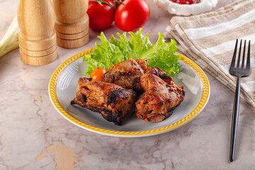 Hot Grilled chicken thigh barbecues