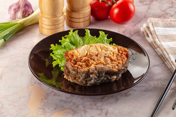 Roasted cod fish fillet piece